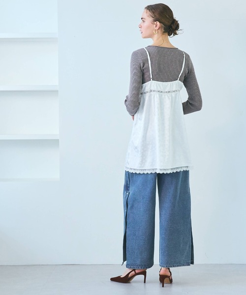 coca（coca）（コカ）の「【WEB限定セール】フラワー柄キャミソールチュニック（キャミソール・レディース・ホワイト・L/M）」の14枚目の写真