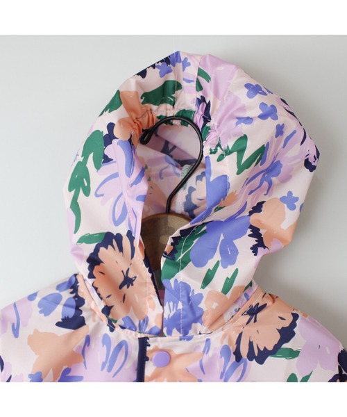 MR(まる)の「レトロフラワー・アートチェックレインポンチョ(レインコート/ポンチョ・キッズ・オレンジ/ピンク・M/S)」の10枚目の写真