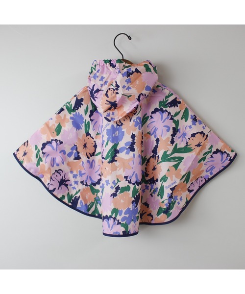 MR(まる)の「レトロフラワー・アートチェックレインポンチョ(レインコート/ポンチョ・キッズ・オレンジ/ピンク・M/S)」の12枚目の写真