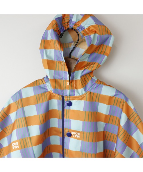 MR(まる)の「レトロフラワー・アートチェックレインポンチョ(レインコート/ポンチョ・キッズ・オレンジ/ピンク・M/S)」の18枚目の写真