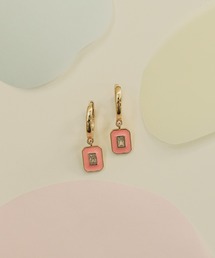 NOIR DE POUPEE（ノワールドプーペ）の「【WEB限定】silver925 スクエアチャーム エナメル ピアス（ピアス（両耳用）・レディース）」