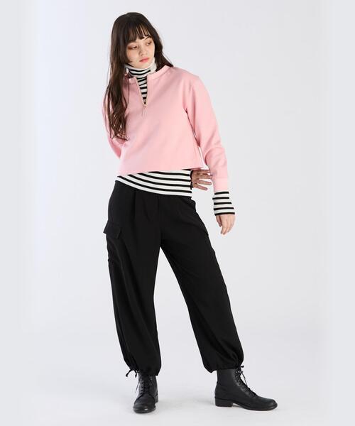 To b. by agnes b.（トゥービーバイアニエスベー）の「ハーフジッププルオーバー（Tシャツ/カットソー・レディース・ピンク・38/40）」の6枚目の写真