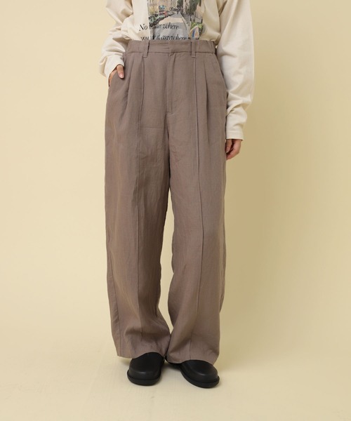 RNA-N（アールエヌエーエヌ）の「R4318 オーガニックリネンワイドストレート（その他パンツ・レディース・ブラック/グレイッシュベージュ/キナリ・FREE）」の4枚目の写真