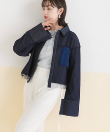 rectangle（レクタングル）の「デニムチュール被せショートシャツ（デニムジャケット）」