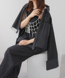 rectangle（レクタングル）の「デニムチュール被せショートシャツ（デニムジャケット）」