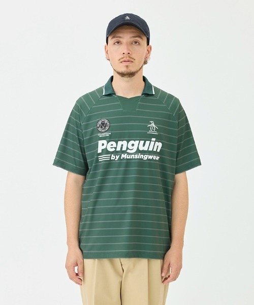 Penguin by Munsingwear（ペンギン バイ マンシングウェア）の「HOME GOLF GAME shirt（Tシャツ/カットソー・メンズ・ブラック/グリーン・M/XL/L）」の9枚目の写真
