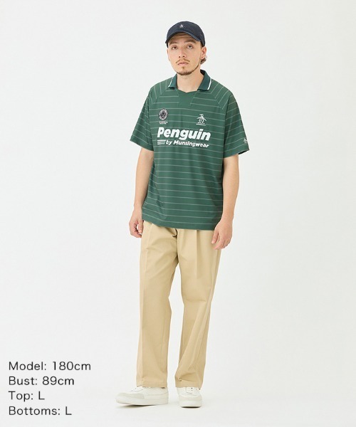 Penguin by Munsingwear（ペンギン バイ マンシングウェア）の「HOME GOLF GAME shirt（Tシャツ/カットソー・メンズ・ブラック/グリーン・M/XL/L）」の16枚目の写真