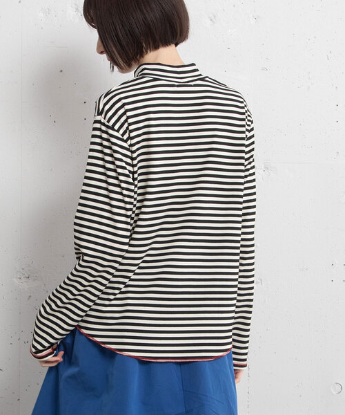 POU DOU DOU（プードゥドゥ）の「アソート柄モックネックトップス（Tシャツ/カットソー・レディース・アイボリー/ブラック/ライトブルー/グレー・M）」の8枚目の写真