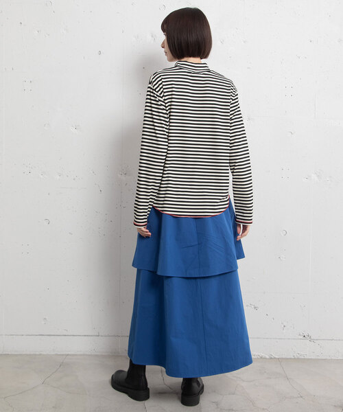 POU DOU DOU（プードゥドゥ）の「アソート柄モックネックトップス（Tシャツ/カットソー・レディース・アイボリー/ブラック/ライトブルー/グレー・M）」の11枚目の写真