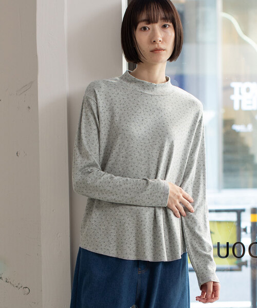 POU DOU DOU（プードゥドゥ）の「アソート柄モックネックトップス（Tシャツ/カットソー・レディース・アイボリー/ブラック/ライトブルー/グレー・M）」の13枚目の写真