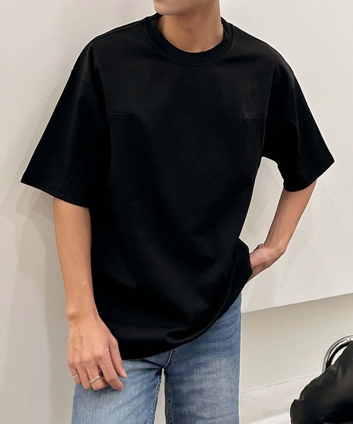 aimoha(アイモハ)の「aimoha men ミニマルデザインクルーネックTシャツ (SS)(Tシャツ/カットソー・メンズ・ブラック/チョコ/ホワイト・XXX-LARGE/XX-LARGE/X-LARGE/LARGE)」の5枚目の写真
