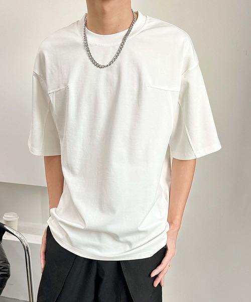 aimoha(アイモハ)の「aimoha men ミニマルデザインクルーネックTシャツ (SS)(Tシャツ/カットソー・メンズ・ブラック/チョコ/ホワイト・XXX-LARGE/XX-LARGE/X-LARGE/LARGE)」の16枚目の写真
