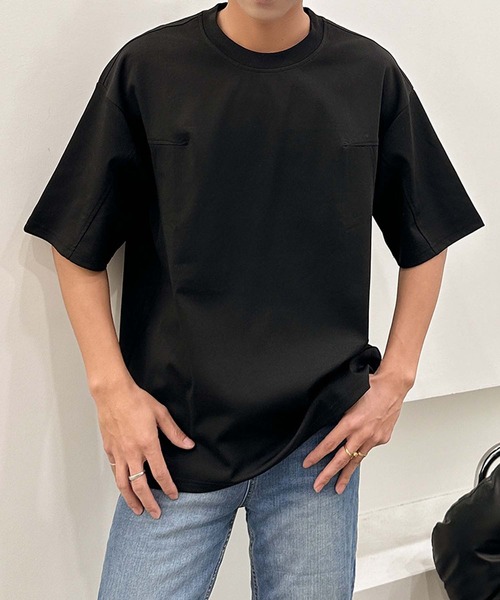 aimoha(アイモハ)の「aimoha men ミニマルデザインクルーネックTシャツ (SS)(Tシャツ/カットソー・メンズ・ブラック/チョコ/ホワイト・XXX-LARGE/XX-LARGE/X-LARGE/LARGE)」の6枚目の写真