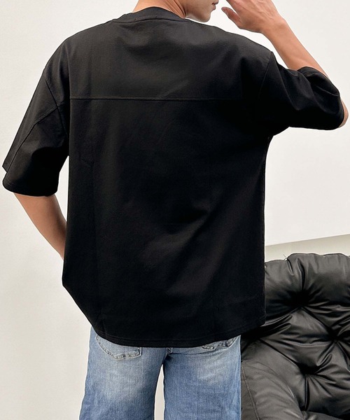 aimoha(アイモハ)の「aimoha men ミニマルデザインクルーネックTシャツ (SS)(Tシャツ/カットソー・メンズ・ブラック/チョコ/ホワイト・XXX-LARGE/XX-LARGE/X-LARGE/LARGE)」の8枚目の写真