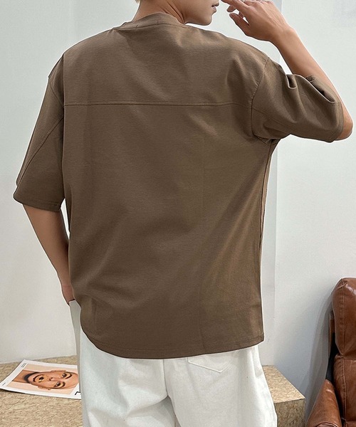 aimoha(アイモハ)の「aimoha men ミニマルデザインクルーネックTシャツ (SS)(Tシャツ/カットソー・メンズ・ブラック/チョコ/ホワイト・XXX-LARGE/XX-LARGE/X-LARGE/LARGE)」の11枚目の写真