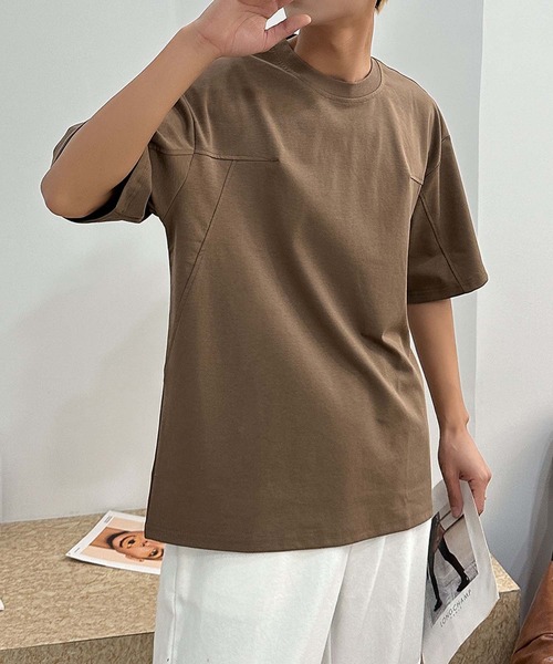 aimoha(アイモハ)の「aimoha men ミニマルデザインクルーネックTシャツ (SS)(Tシャツ/カットソー・メンズ・ブラック/チョコ/ホワイト・XXX-LARGE/XX-LARGE/X-LARGE/LARGE)」の10枚目の写真