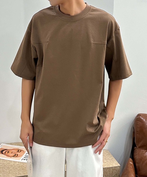 aimoha(アイモハ)の「aimoha men ミニマルデザインクルーネックTシャツ (SS)(Tシャツ/カットソー・メンズ・ブラック/チョコ/ホワイト・XXX-LARGE/XX-LARGE/X-LARGE/LARGE)」の12枚目の写真