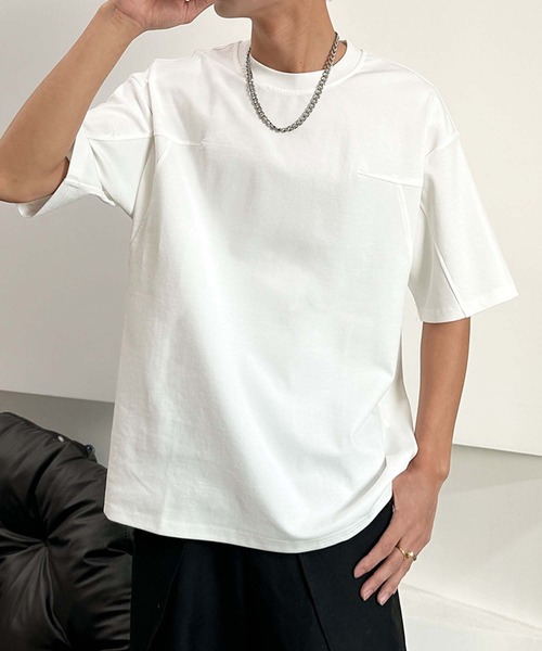 aimoha(アイモハ)の「aimoha men ミニマルデザインクルーネックTシャツ (SS)(Tシャツ/カットソー・メンズ・ブラック/チョコ/ホワイト・XXX-LARGE/XX-LARGE/X-LARGE/LARGE)」の18枚目の写真