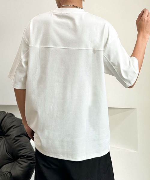 aimoha(アイモハ)の「aimoha men ミニマルデザインクルーネックTシャツ (SS)(Tシャツ/カットソー・メンズ・ブラック/チョコ/ホワイト・XXX-LARGE/XX-LARGE/X-LARGE/LARGE)」の19枚目の写真