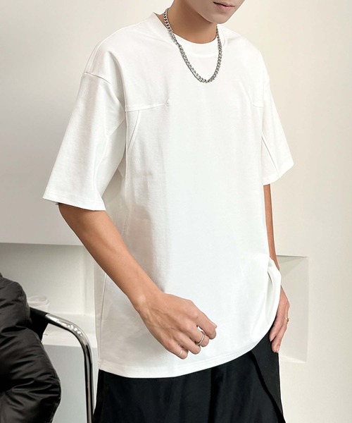aimoha(アイモハ)の「aimoha men ミニマルデザインクルーネックTシャツ (SS)(Tシャツ/カットソー・メンズ・ブラック/チョコ/ホワイト・XXX-LARGE/XX-LARGE/X-LARGE/LARGE)」の20枚目の写真