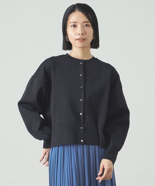 CAST:（キャストコロン）の「【着回し抜群】【25年春夏モデル】フォルムニットブルゾン（カーディガン/ボレロ・レディース・ブルー系その他4/ホワイト/ネイビー・M）」の3枚目の写真
