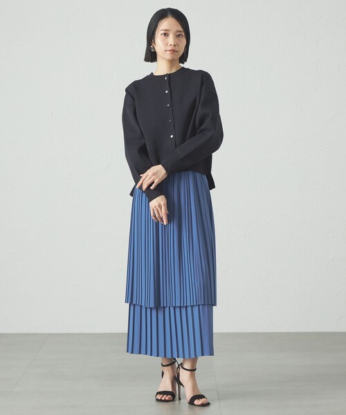 CAST:（キャストコロン）の「【着回し抜群】【25年春夏モデル】フォルムニットブルゾン（カーディガン/ボレロ・レディース・ブルー系その他4/ホワイト/ネイビー・M）」の6枚目の写真