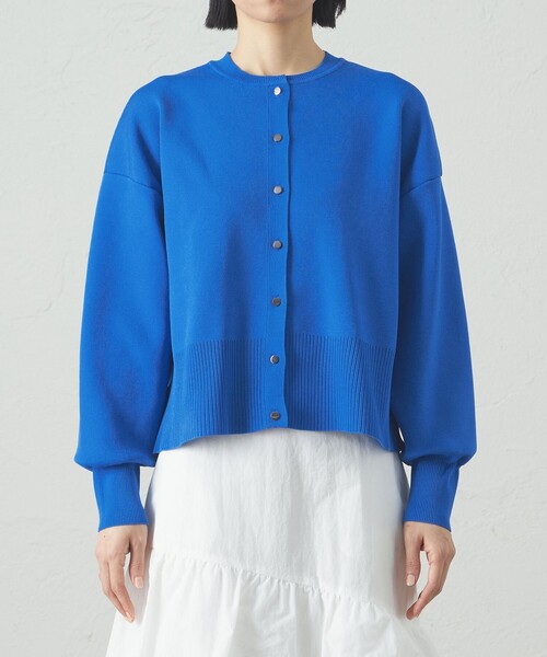 CAST:（キャストコロン）の「【着回し抜群】【25年春夏モデル】フォルムニットブルゾン（カーディガン/ボレロ・レディース・ブルー系その他4/ホワイト/ネイビー・M）」の7枚目の写真