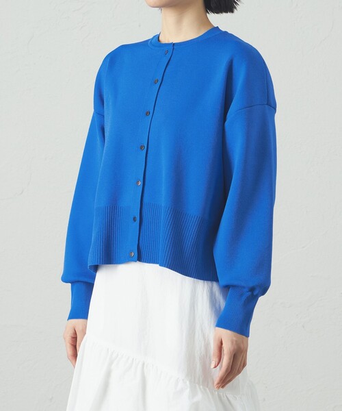 CAST:（キャストコロン）の「【着回し抜群】【25年春夏モデル】フォルムニットブルゾン（カーディガン/ボレロ・レディース・ブルー系その他4/ホワイト/ネイビー・M）」の8枚目の写真