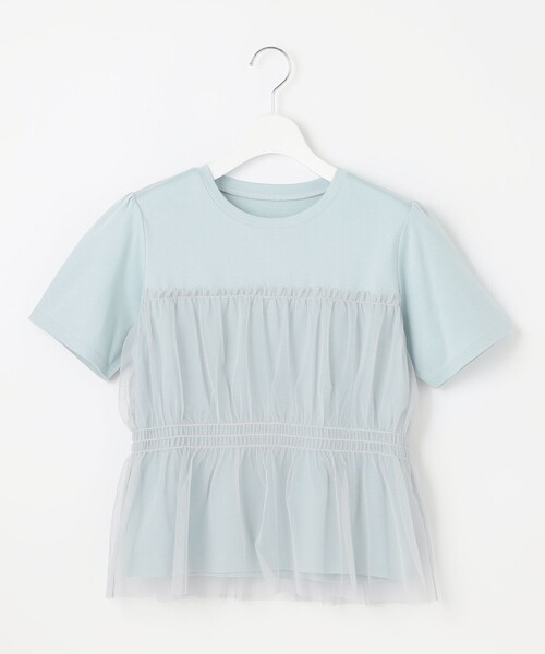 Feroux(フェルゥ)の「チュールコンビカットソー(Tシャツ/カットソー・レディース・ホワイト系1/ホワイト系/スカイブルー系/ピンク系・F)」の15枚目の写真