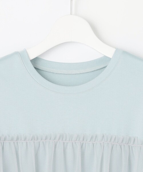 Feroux(フェルゥ)の「チュールコンビカットソー(Tシャツ/カットソー・レディース・ホワイト系1/ホワイト系/スカイブルー系/ピンク系・F)」の16枚目の写真