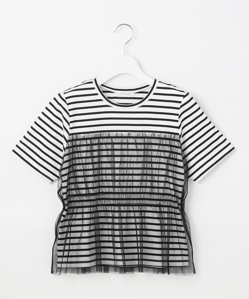 Feroux(フェルゥ)の「チュールコンビカットソー(Tシャツ/カットソー・レディース・ホワイト系1/ホワイト系/スカイブルー系/ピンク系・F)」の22枚目の写真
