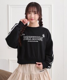 PINK-latte（ピンクラテ）の「ミニ裏レースライン短丈プルオーバー（Tシャツ/カットソー・キッズ）」