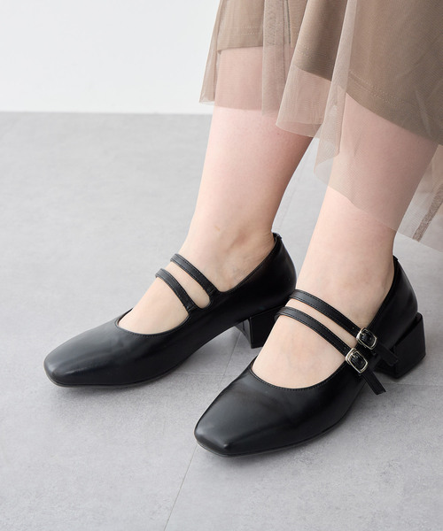 anyfee/プラスサイズ】la farfa SHOES 4cmヒールスクエアトゥ