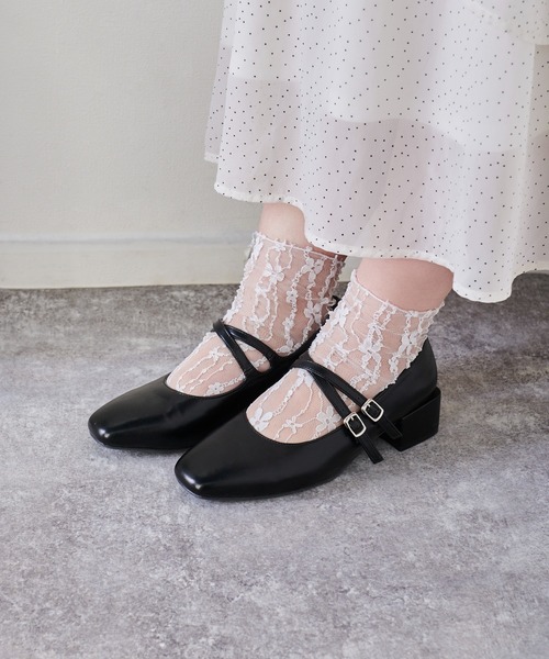 anyfee/プラスサイズ】la farfa SHOES 4cmヒールスクエアトゥ