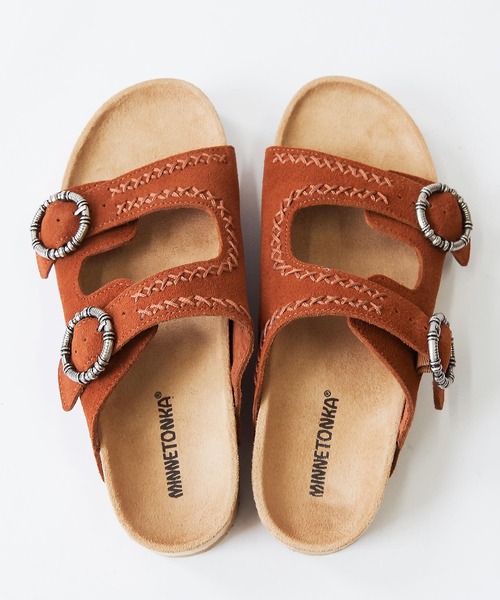 Minnetonka（ミネトンカ）の「【MINNETONKA/ミネトンカ】 スエードベルトサンダル GEORGINE CLASSIC（サンダル・レディース・ブラック/ベージュ/ブラウン・6/7/8/9/5）」の12枚目の写真