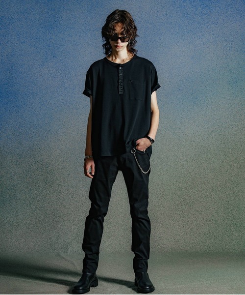 CRIMIE(クライミー)の「EDDIE SHORT LENGTH HENRY NECK T SHIRT(Tシャツ/カットソー・メンズ・カーキ/ホワイト/ブラック・XXL/XL/L/M/S)」の16枚目の写真