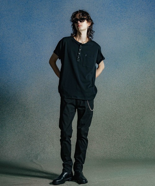 CRIMIE(クライミー)の「EDDIE SHORT LENGTH HENRY NECK T SHIRT(Tシャツ/カットソー・メンズ・カーキ/ホワイト/ブラック・XXL/XL/L/M/S)」の11枚目の写真