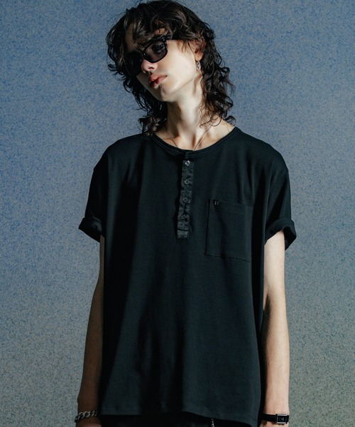 CRIMIE(クライミー)の「EDDIE SHORT LENGTH HENRY NECK T SHIRT(Tシャツ/カットソー・メンズ・カーキ/ホワイト/ブラック・XXL/XL/L/M/S)」の12枚目の写真