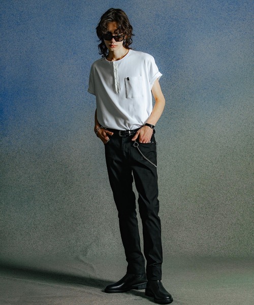 CRIMIE(クライミー)の「EDDIE SHORT LENGTH HENRY NECK T SHIRT(Tシャツ/カットソー・メンズ・カーキ/ホワイト/ブラック・XXL/XL/L/M/S)」の13枚目の写真
