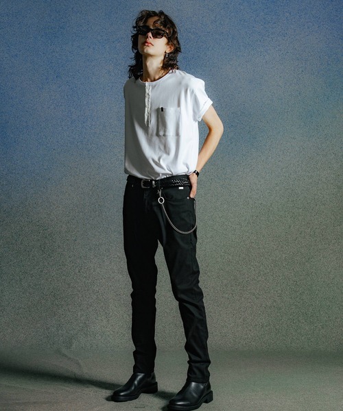 CRIMIE(クライミー)の「EDDIE SHORT LENGTH HENRY NECK T SHIRT(Tシャツ/カットソー・メンズ・カーキ/ホワイト/ブラック・XXL/XL/L/M/S)」の9枚目の写真