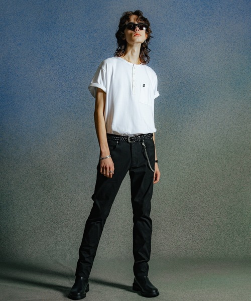 CRIMIE(クライミー)の「EDDIE SHORT LENGTH HENRY NECK T SHIRT(Tシャツ/カットソー・メンズ・カーキ/ホワイト/ブラック・XXL/XL/L/M/S)」の10枚目の写真