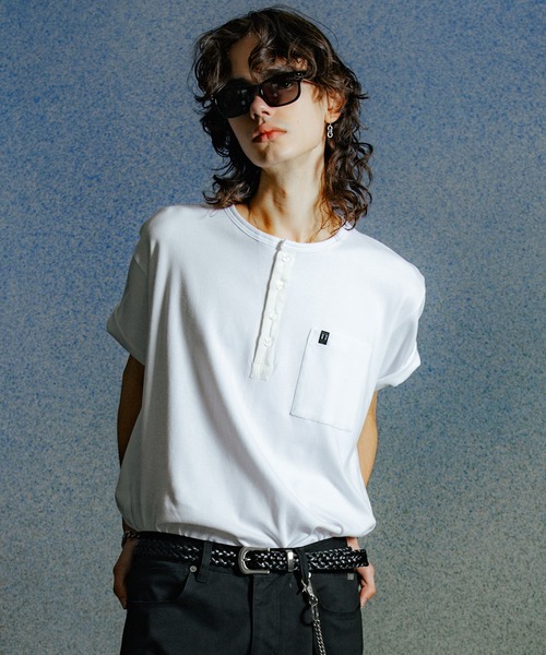 CRIMIE(クライミー)の「EDDIE SHORT LENGTH HENRY NECK T SHIRT(Tシャツ/カットソー・メンズ・カーキ/ホワイト/ブラック・XXL/XL/L/M/S)」の22枚目の写真