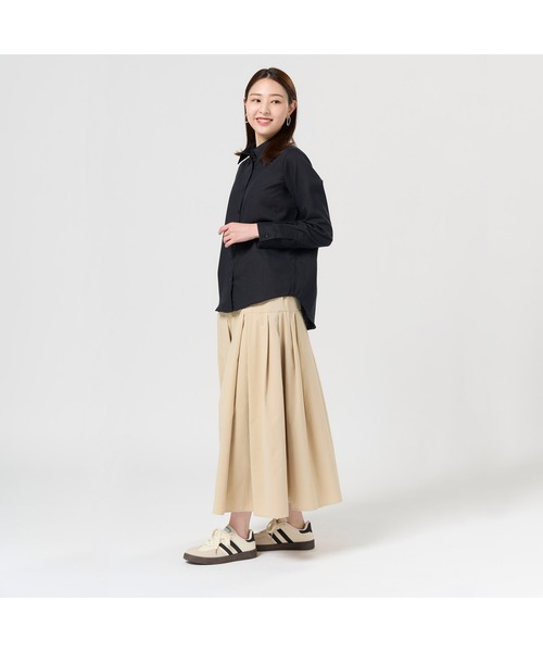 TOKYO SHIRTS（トウキョウシャツ）の「【Pitta Re:)】ふわっとガーゼシャツ 長袖 綿100% レディースカジュアルシャツ（シャツ/ブラウス・レディース・ブラック・S/M/L/LL）」の2枚目の写真