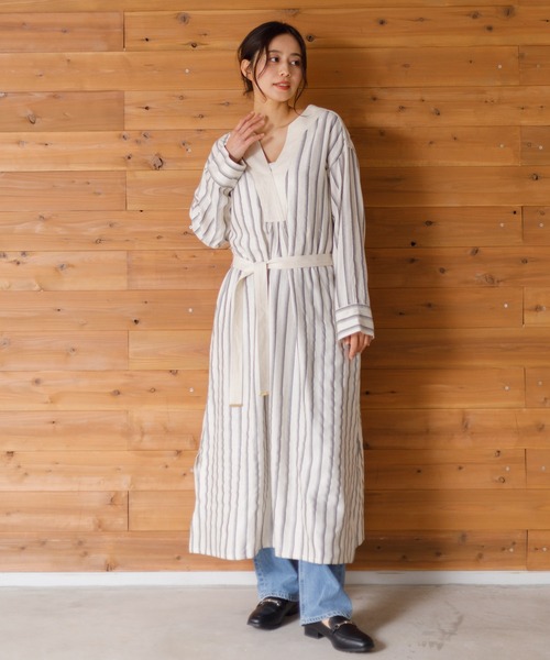 AMERICAN RAG CIE(アメリカンラグシー)の「for BAYFLOW ストライプワンピース(ワンピース・レディース・テラコッタ/ナチュラル・FREE)」の3枚目の写真