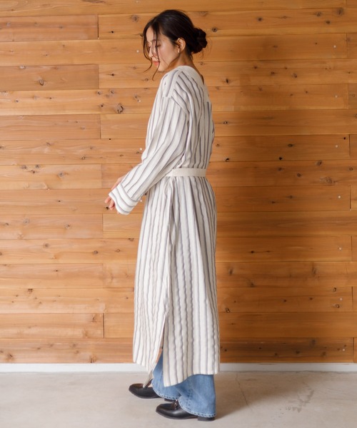 AMERICAN RAG CIE(アメリカンラグシー)の「for BAYFLOW ストライプワンピース(ワンピース・レディース・テラコッタ/ナチュラル・FREE)」の4枚目の写真