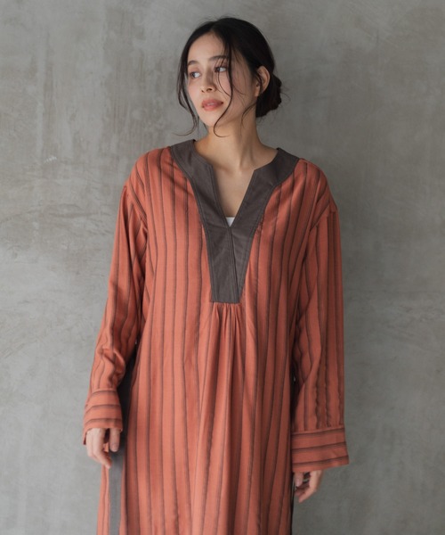 AMERICAN RAG CIE(アメリカンラグシー)の「for BAYFLOW ストライプワンピース(ワンピース・レディース・テラコッタ/ナチュラル・FREE)」の13枚目の写真