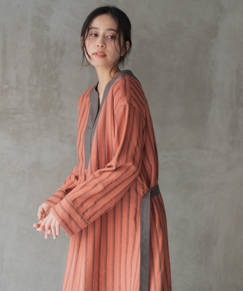 AMERICAN RAG CIE(アメリカンラグシー)の「for BAYFLOW ストライプワンピース(ワンピース・レディース・テラコッタ/ナチュラル・FREE)」の14枚目の写真