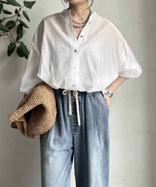 リネンスピンドルシャツ　DouDou DouDou（ドゥドゥ）の「リネンスピンドルシャツ（シャツ
