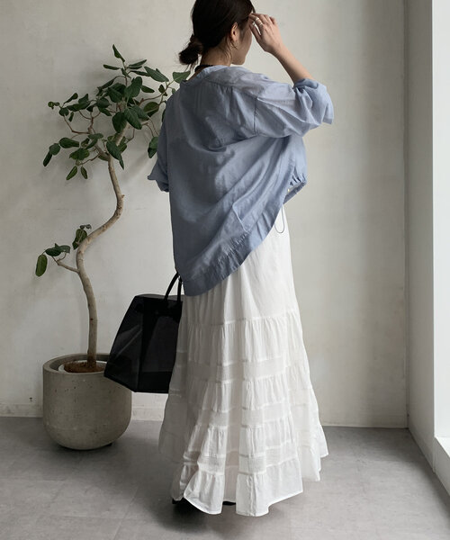 DouDou（ドゥドゥ）の「シアースピンドルブラウス（シャツ/ブラウス・レディース・ピンク/ブルー系その他/オフホワイト・FREE）」の18枚目の写真