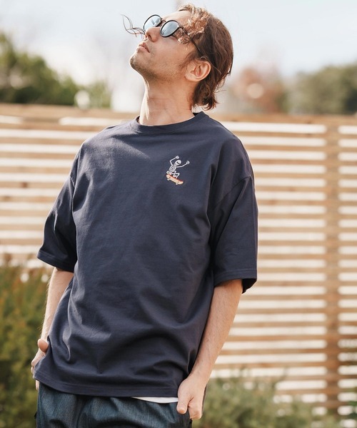 CAMBIO(カンビオ)の「mt9554-刺繍T_Skull skate Tシャツ(Tシャツ/カットソー・メンズ・ホワイト/ブラック/ネイビー・S/M/L/XL)」の15枚目の写真